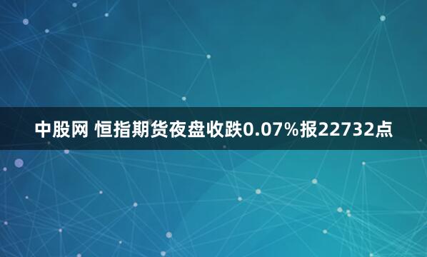 中股网 恒指期货夜盘收跌0.07%报22732点