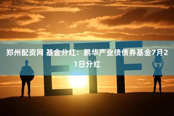 郑州配资网 基金分红：鹏华产业债债券基金7月21日分红
